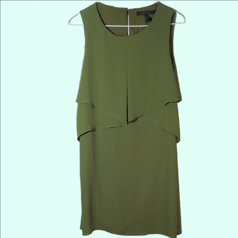 BCBGMaxAzria Olive Layered Midi Dress